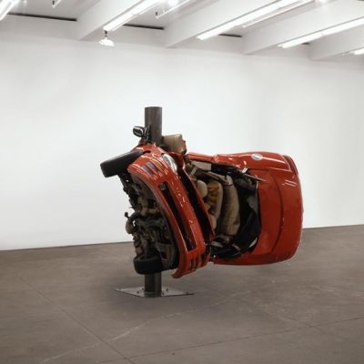 Crashed Cars Sculptures by Dirk Skreber