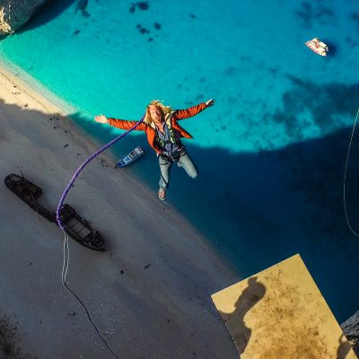 600 foot Insane Rope Swing over SHIPWRECK!!! – in Greece in 4K! | DEVINSUPERTRAMP